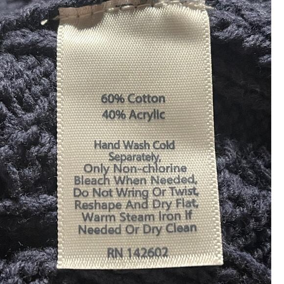 Sail to Sable Cable Knit Sweater Navy Size Medium - Picture 5 of 5